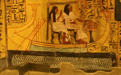 Water in blue with the black waves. Tomb of Pashedu in Deir el-Medina. XIX Dynasty. Photo: Mª Rosa Valdesogo Martín. 