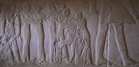 Mourners in the tomb of Mereruka at Saqqara. VI Dynasty. Photo: Mª Rosa Valdesogo Martín
