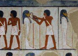 Opening of the Mouth ceremony from the tomb of Menna in Gourna. XVIII Dynasty. Photo: www.osirisnet.net