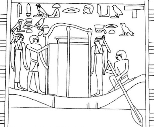 Scene of the funerary procession from the mastaba of Idu in Giza. The two Drty appear with short hair. VI Dynasty. Image from Simspon, W. K., The Mastabas of Qar and Idu. G 7101 and 7102, Boston, 1976, fig. 35