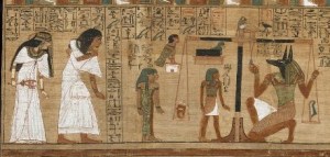 Papyrus of Ani. The couple in front of the final judgment. XIX Dynasty. Photo: British Museum. Papyrus of Ani. The couple in front of the final judgment. XIX Dynasty. British Museum. Ancient Egypt