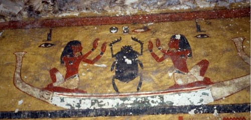 Khepri and Osiris. First hour Amdouat. Ancient Egypt. Tomb of Ay