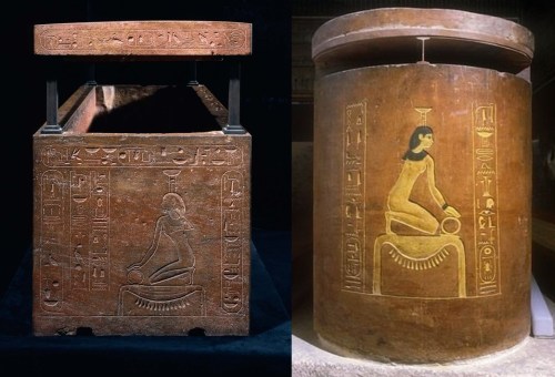 Sarcophagi of Hatshepsut and Amenhotep II. Ancient Egypt